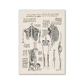 Vintage human anatomy sepia skeleton canvas print for study or bedroom