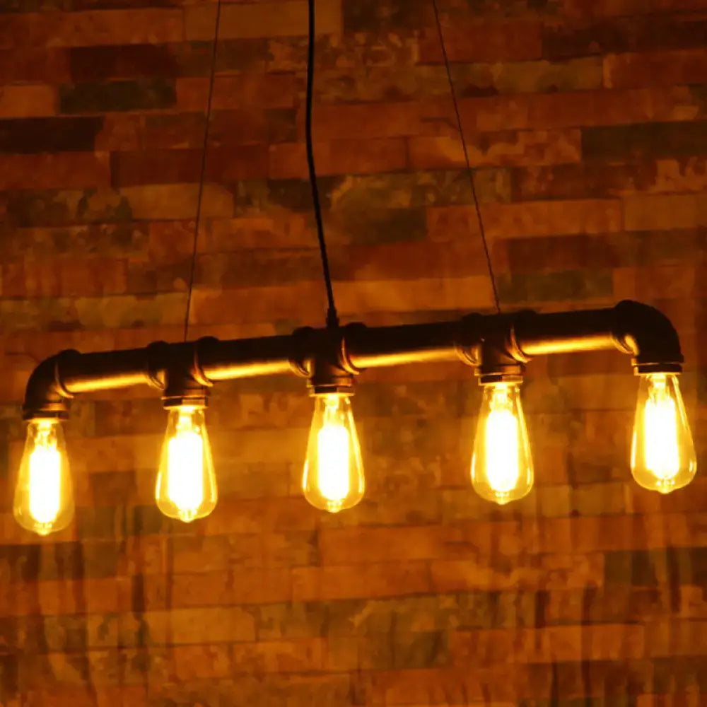 Industrial vintage iron pendant light dining room e26 e27 black pipe