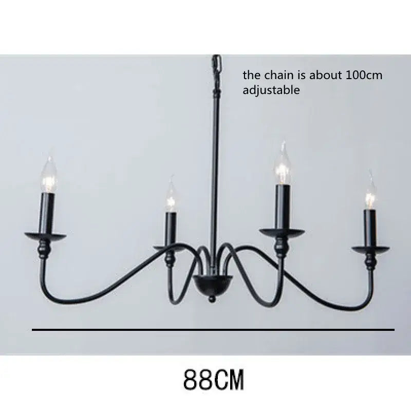 Vintage black & gold 6-light living room chandelier