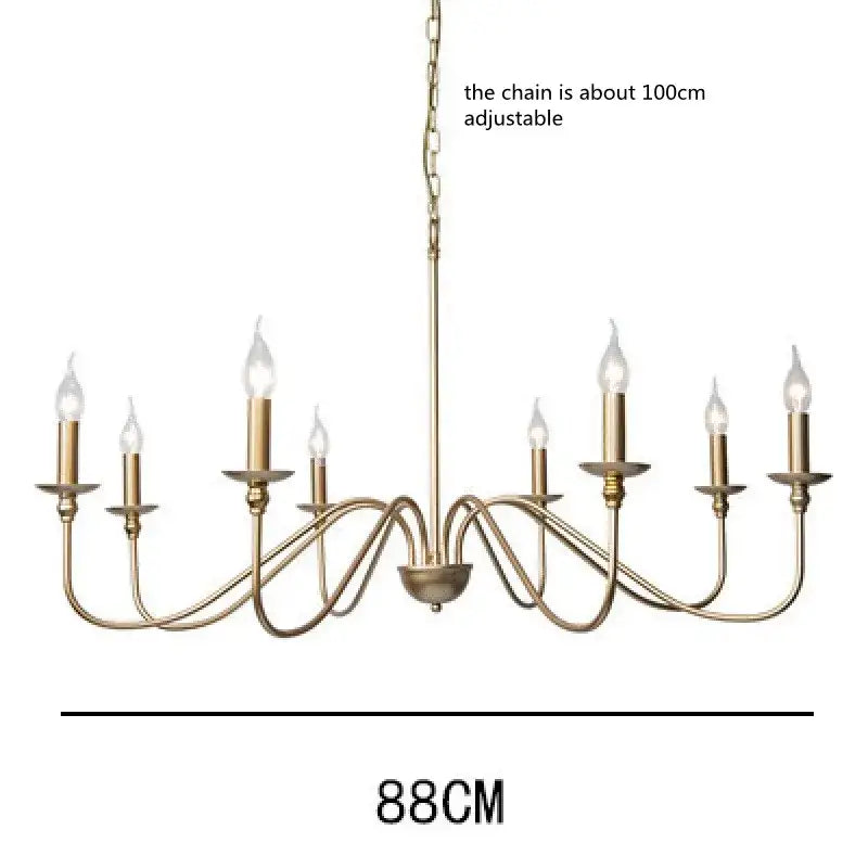 Vintage black & gold 6-light living room chandelier
