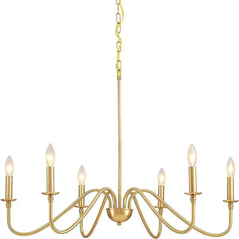 Vintage black & gold 6-light living room chandelier