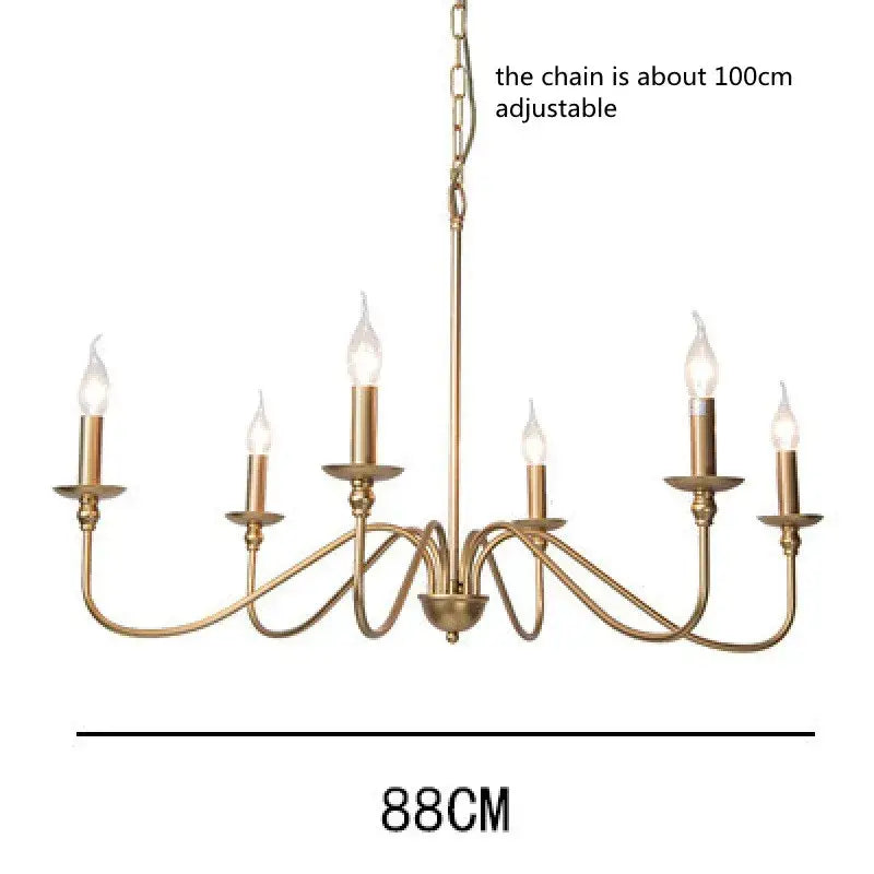 Vintage black & gold 6-light living room chandelier