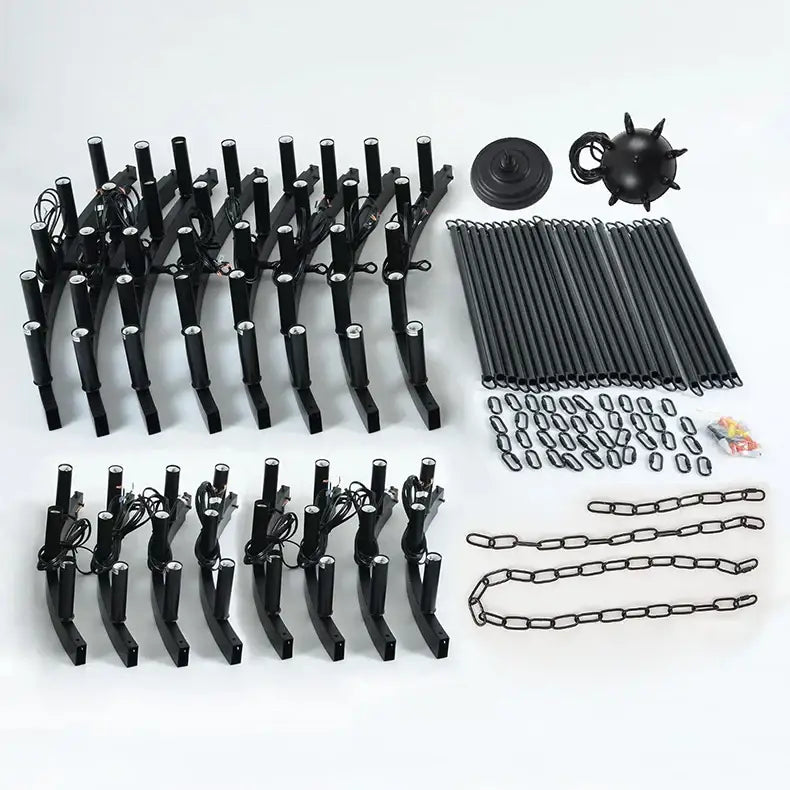 Vintage modern led pendant chandelier black wrought iron dining room