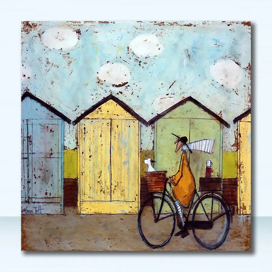 Nordic abstract landscape dog canvas art kitchen wall decor