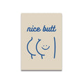 Minimalist beige nice butt cartoon print canvas bathroom wall art