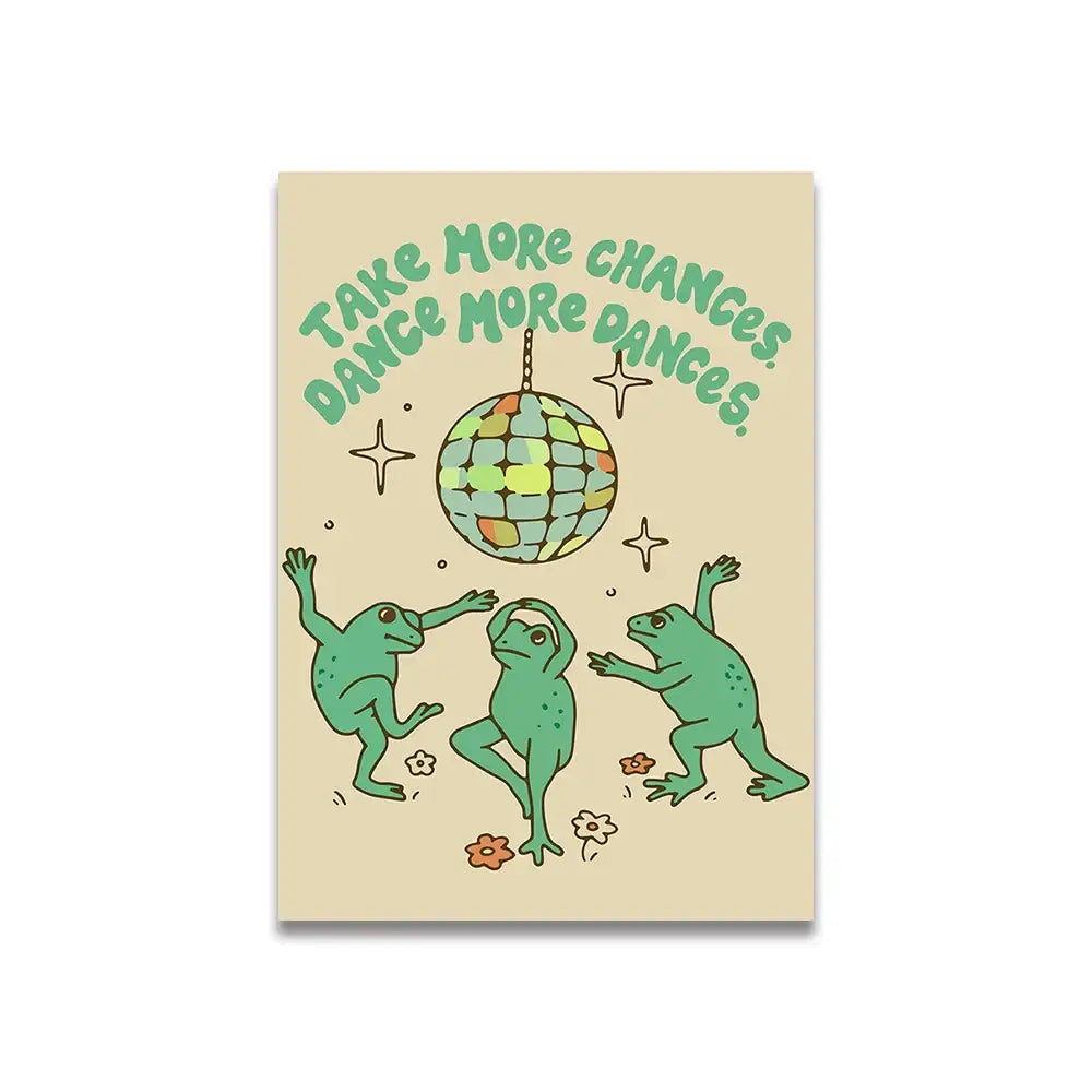 Vintage pink cartoon daisy canvas wall art bedroom print
