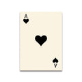 Vintage pink cartoon print ace of hearts canvas bedroom wall art