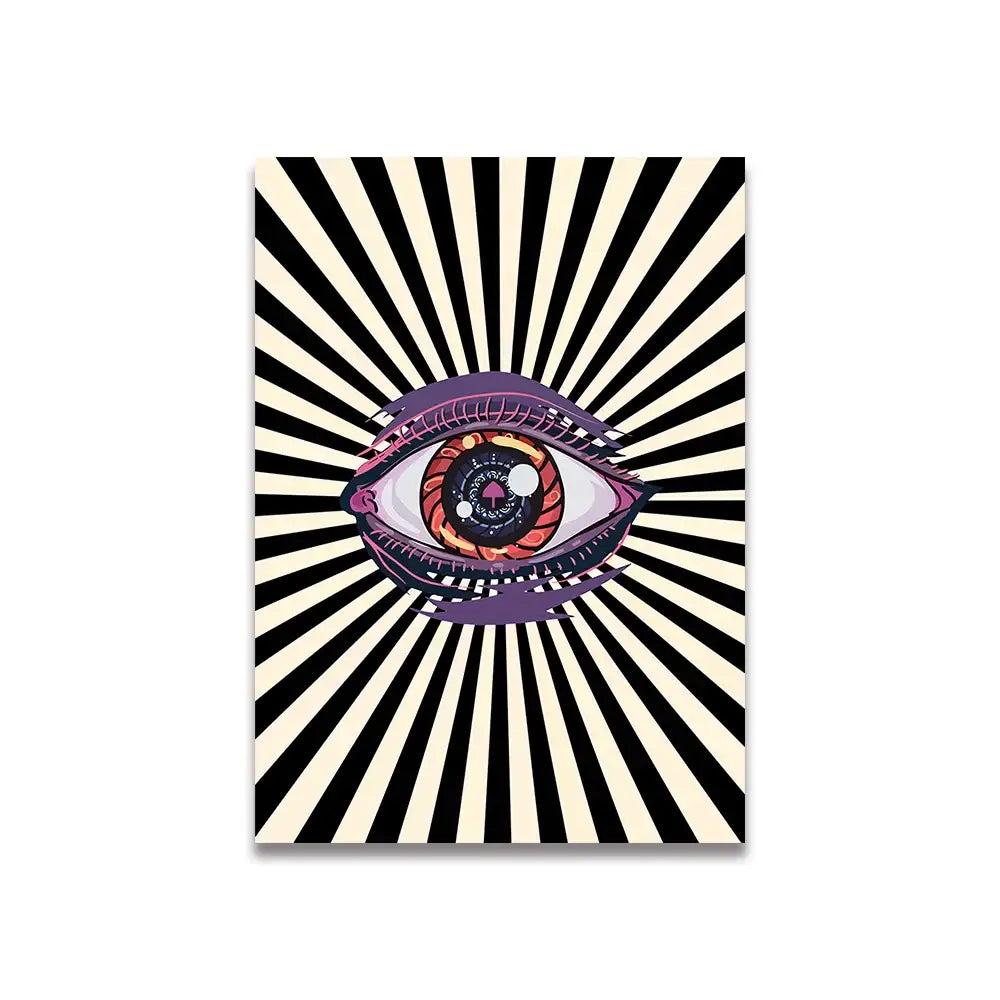 Vintage pink cartoon print canvas wall art for bedroom