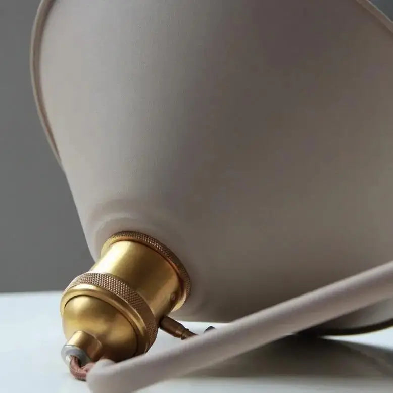 Vintage white and brass plated wall lamp bedroom sconce with bulb