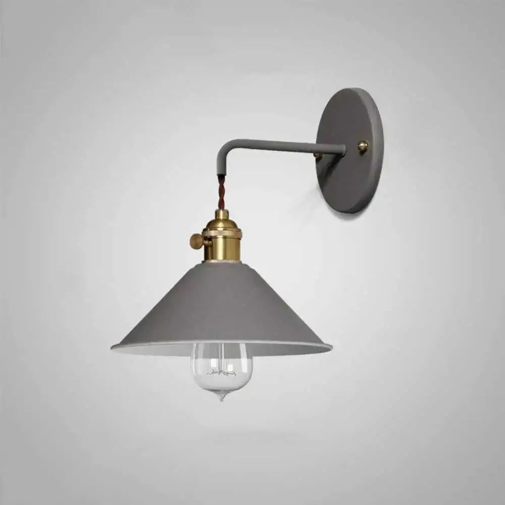 Vintage white and brass plated wall lamp bedroom sconce with bulb
