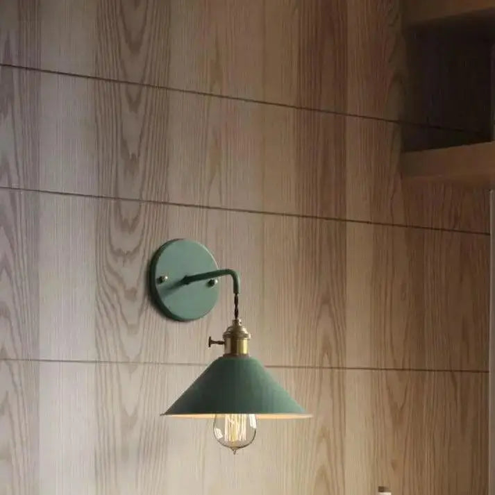 Vintage white and brass plated wall lamp bedroom sconce with bulb