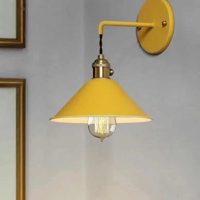 Vintage white and brass plated wall lamp bedroom sconce with bulb