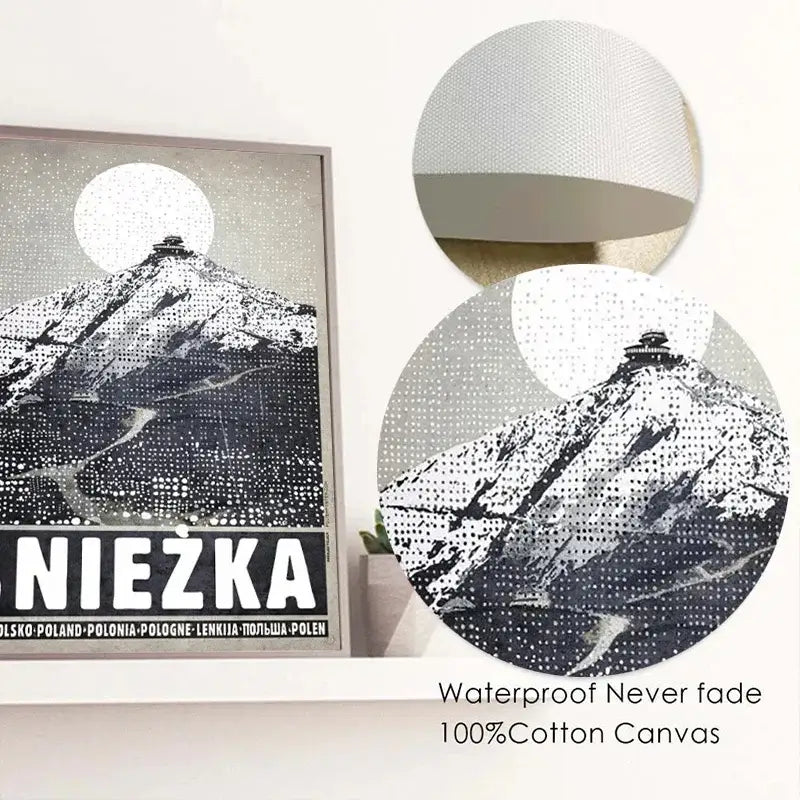 Vintage katowice black & white poland city canvas – living room art
