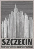 Vintage black & white szczecin poland city poster living room art