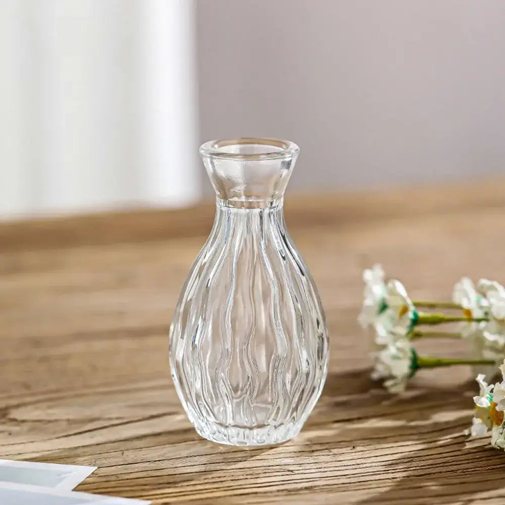 Vintage relief clear crystal glass vase living room hydroponic decanter