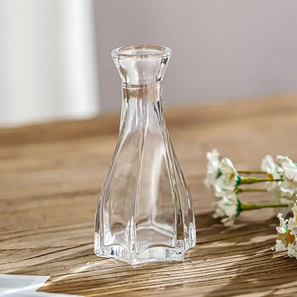 Vintage relief clear crystal glass vase living room hydroponic decanter