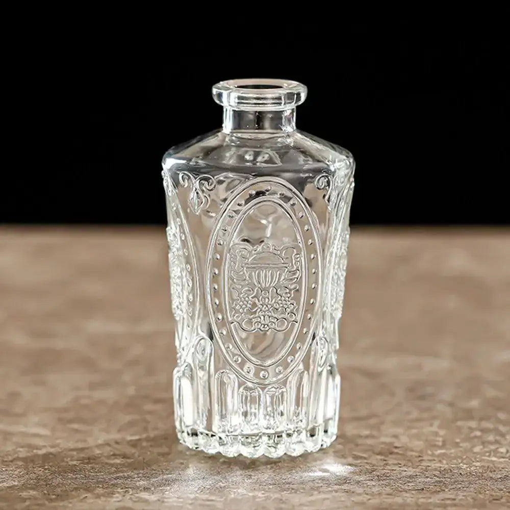 Vintage relief clear crystal glass vase living room hydroponic decanter