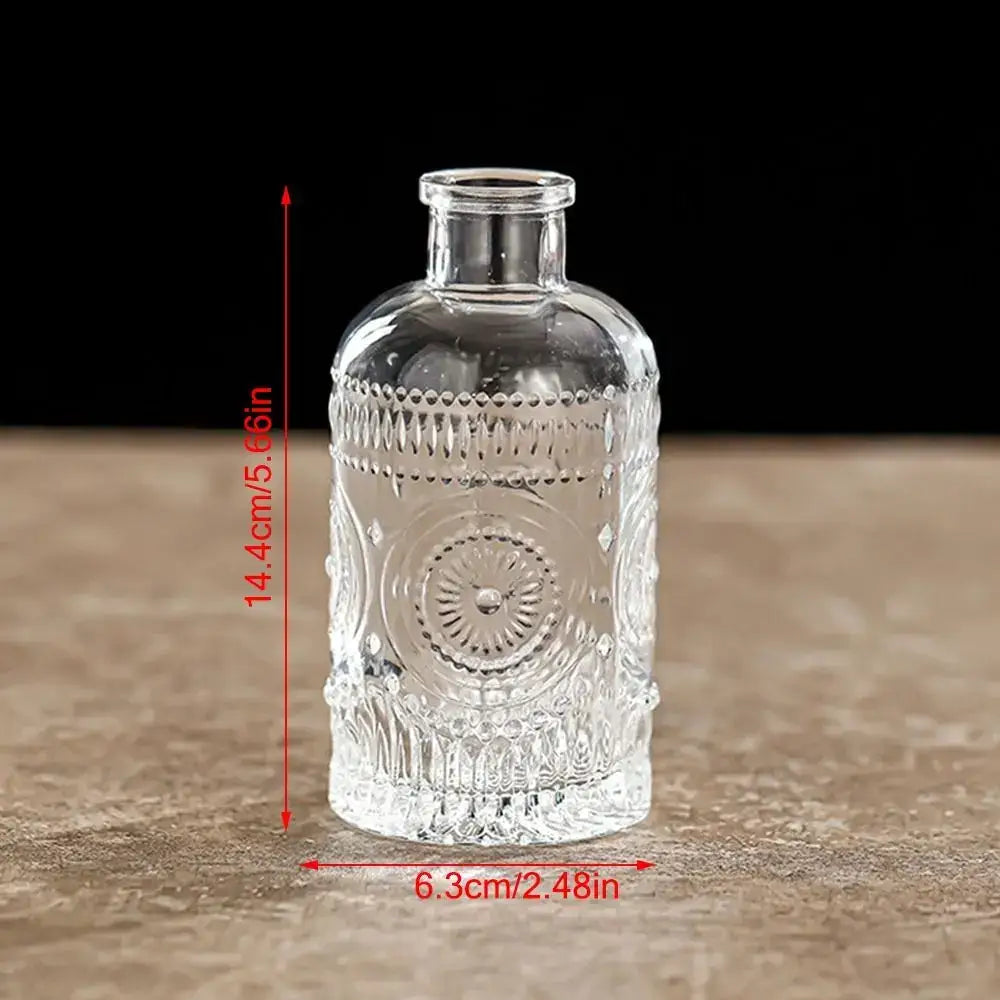 Vintage relief clear crystal glass vase living room hydroponic decanter