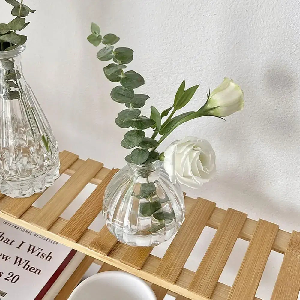 Vintage relief clear crystal glass vase living room hydroponic decanter