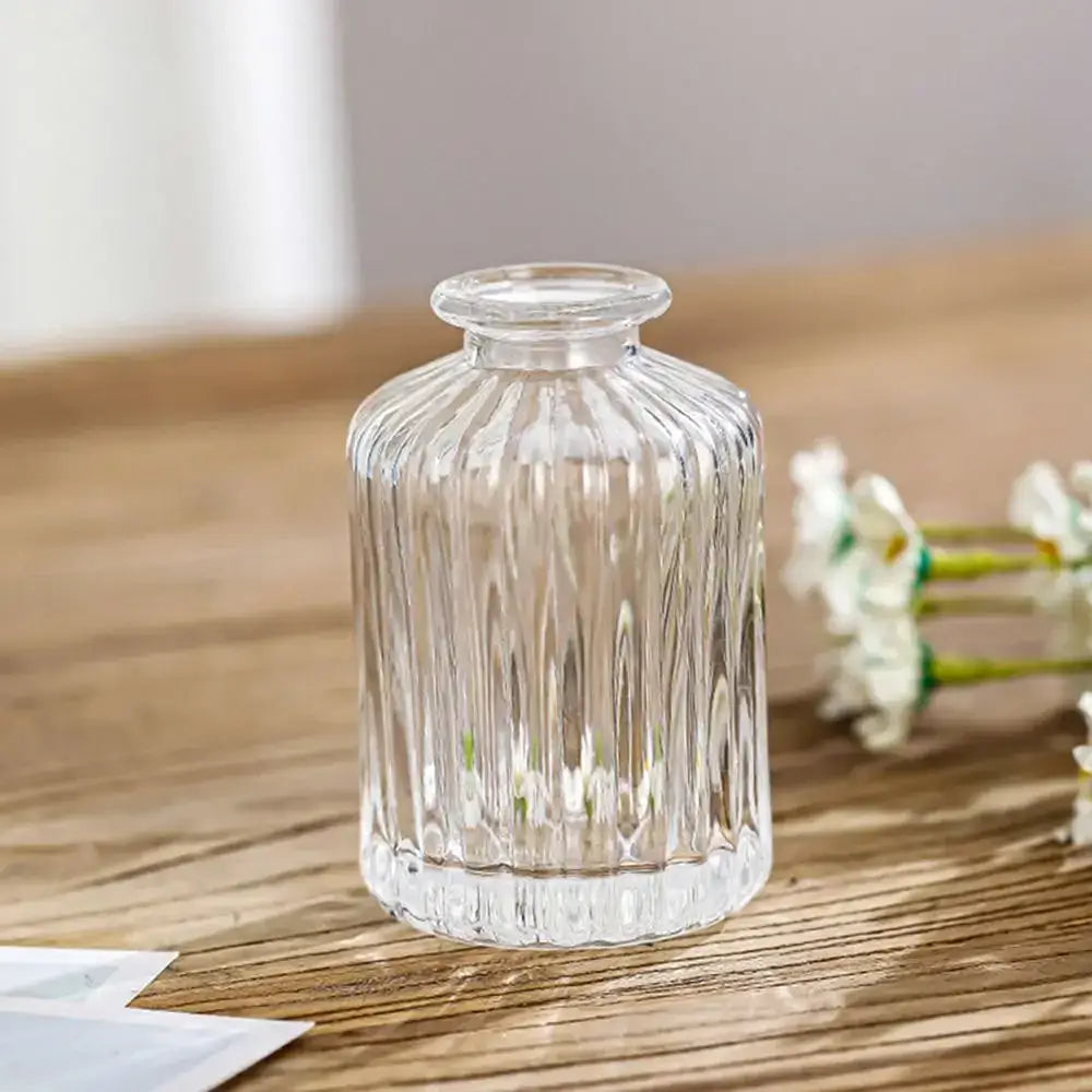 Vintage relief clear crystal glass vase living room hydroponic decanter