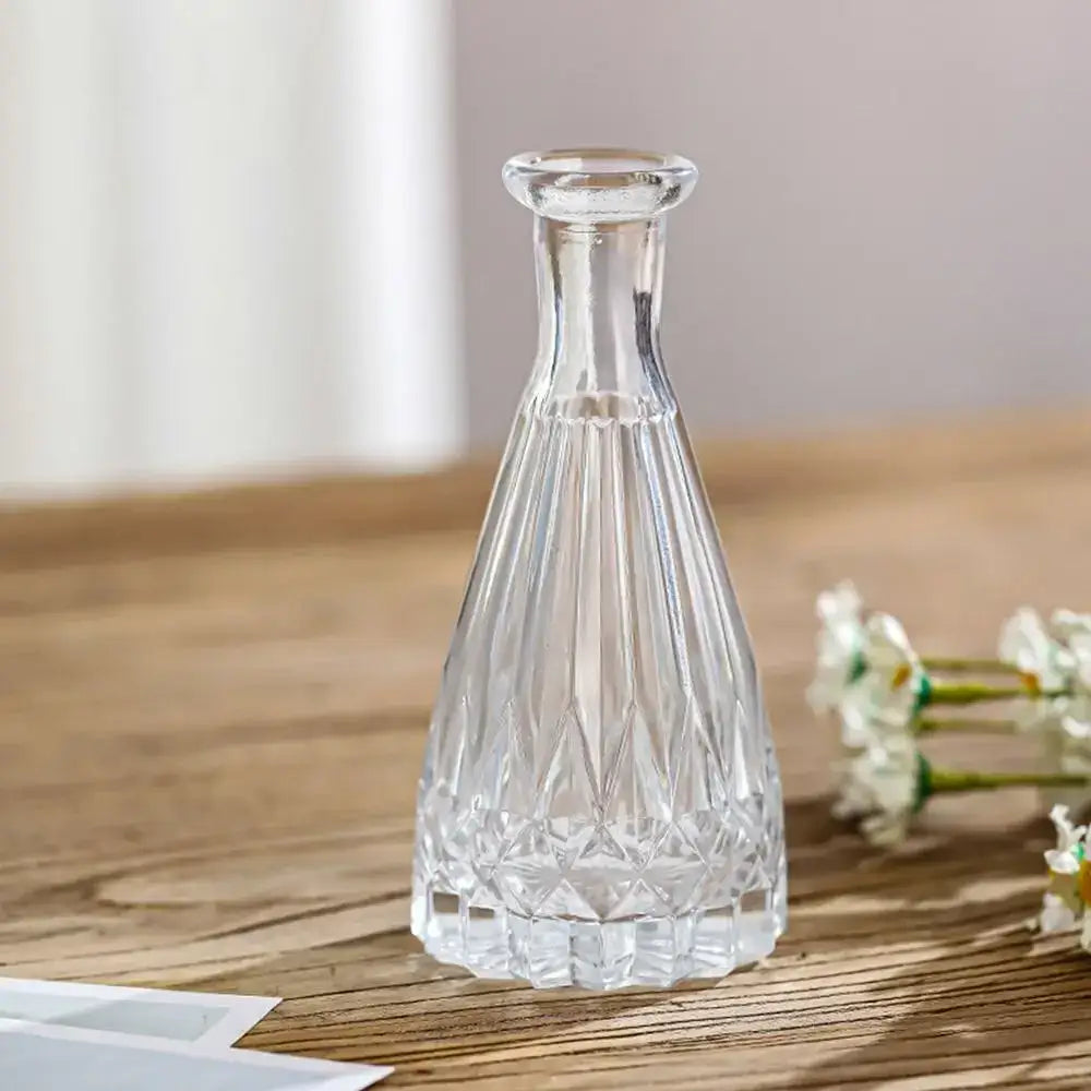 Vintage relief clear crystal glass vase living room hydroponic decanter