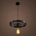 Vintage black bicycle wheel pendant light kitchen island lighting