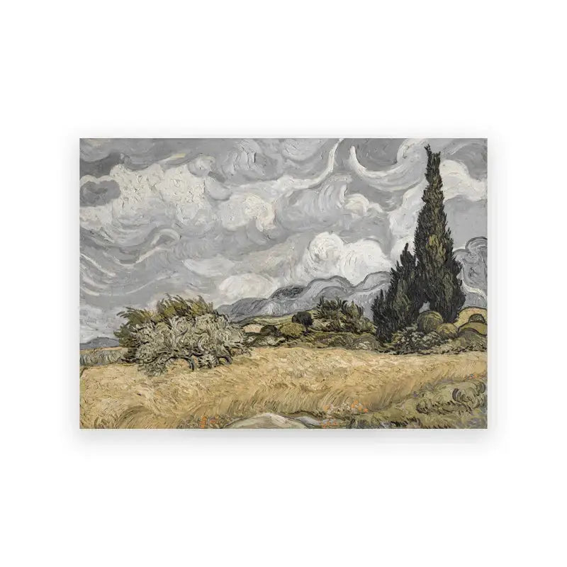 Vintage van gogh wheatfield summer landscape canvas – living room art