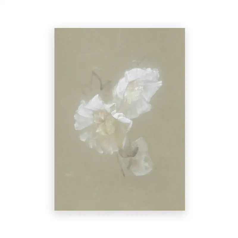 Vintage summer landscape canvas print white floral meadow living room