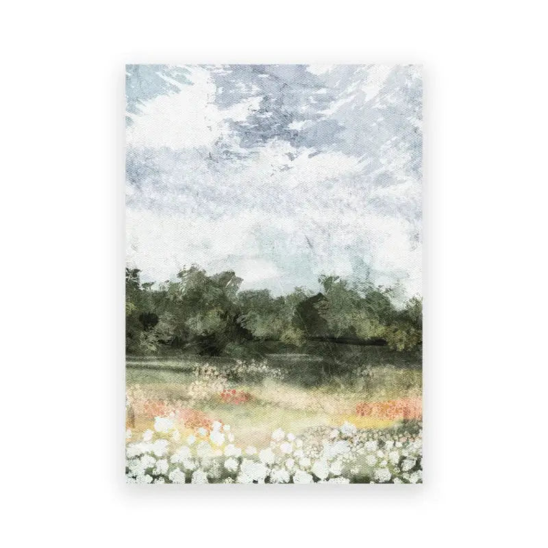 Vintage sepia botanical branch canvas print – living room summer landscape