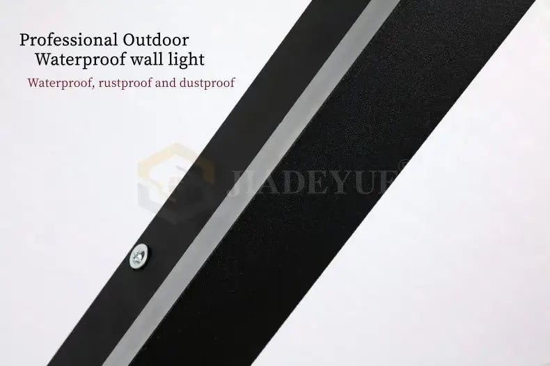 Modern minimalist black waterproof led long wall light outdoor sconce