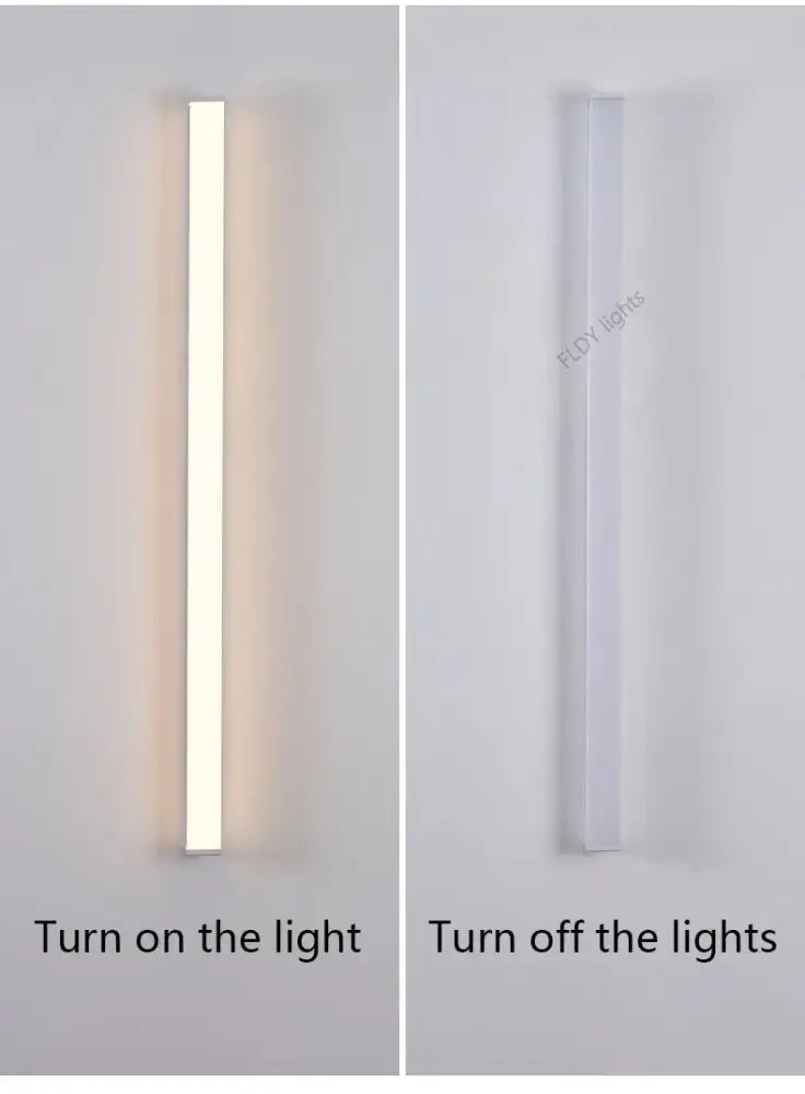 Modern minimalist black long strip led wall light outdoor sconce