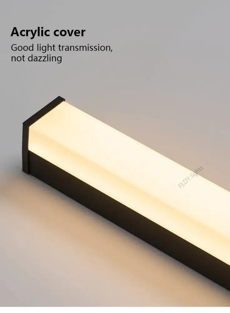 Modern minimalist black long strip led wall light outdoor sconce