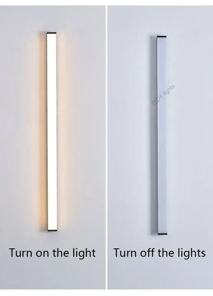 Modern minimalist black long strip led wall light outdoor sconce