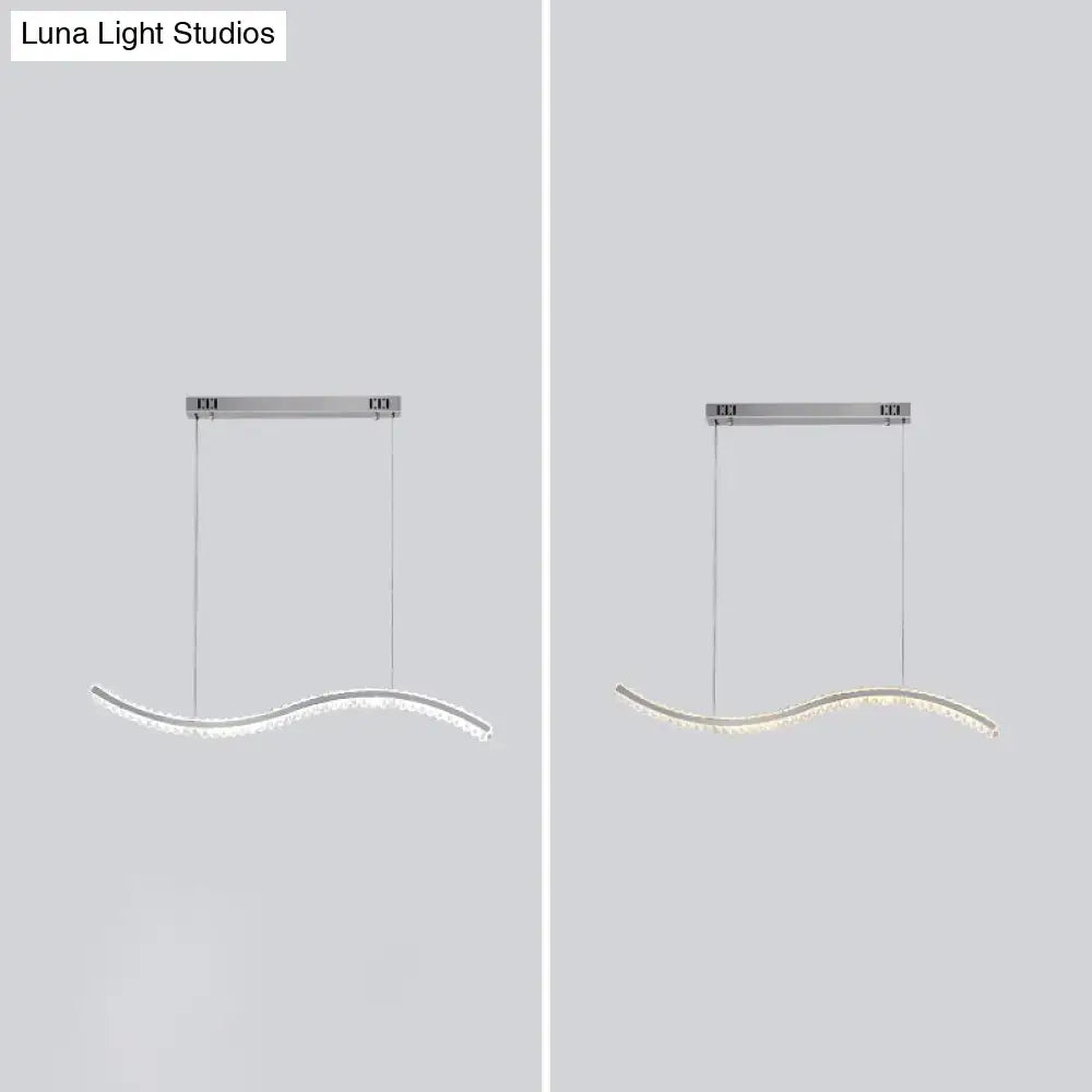 Modern gold wavy k9 crystal pendant light for dining room
