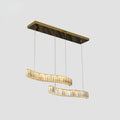 Modern wavy prismatic crystal led pendant lamp dining room brass