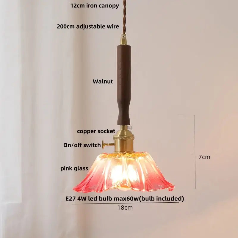 Vintage cream ribbed white ceramic led pendant light kitchen wood accent