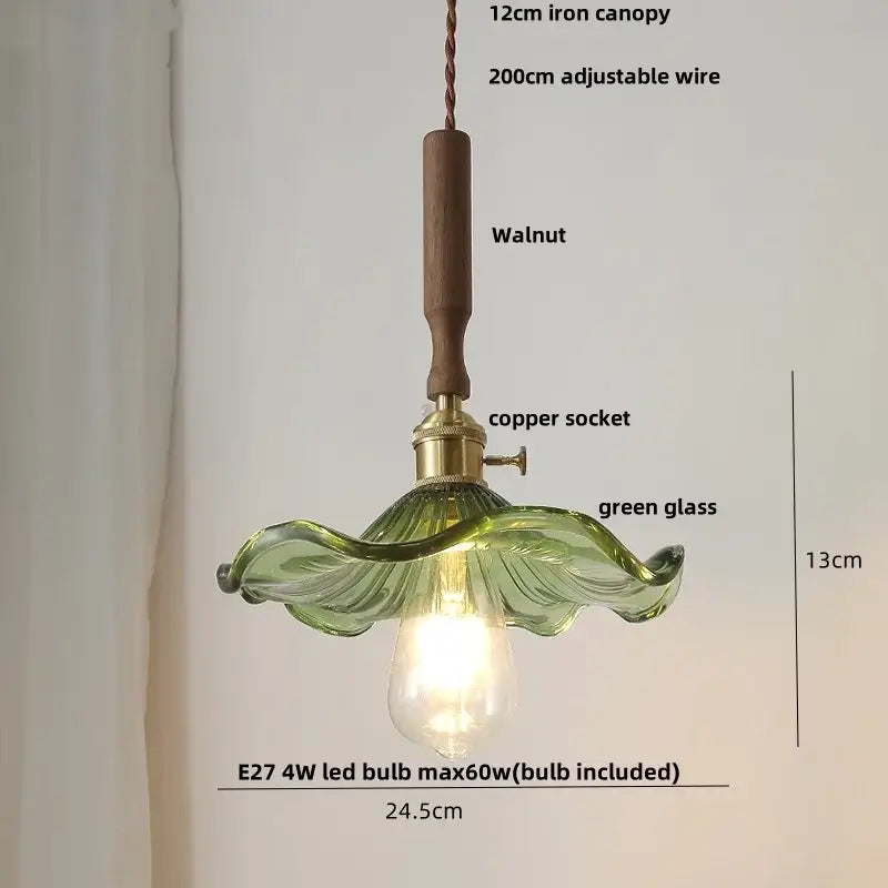 Vintage cream ribbed white ceramic led pendant light kitchen wood accent