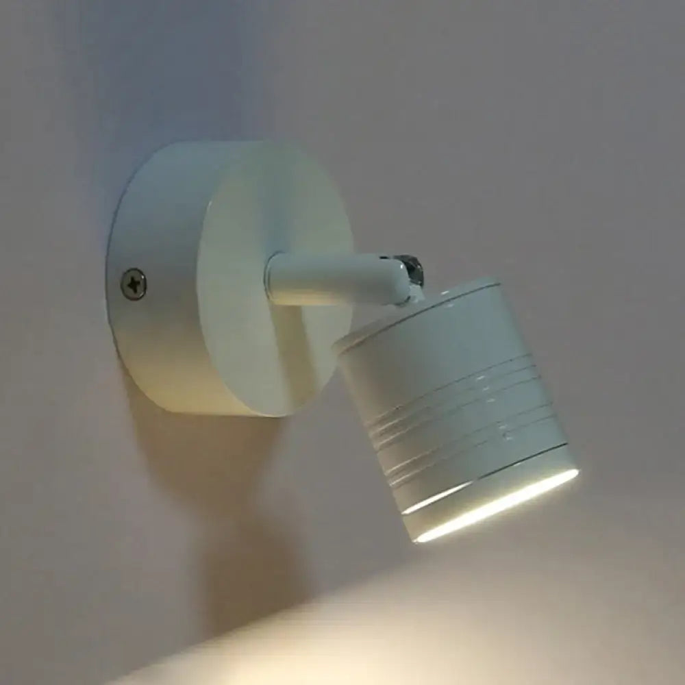 Modern ribbed white wall sconce lamp – bedroom warm white light