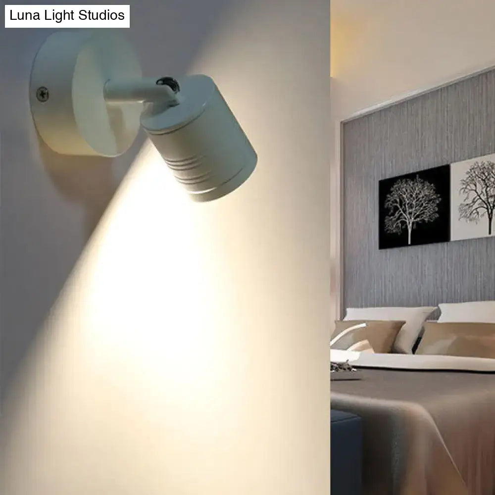 Modern ribbed white wall sconce lamp – bedroom warm white light