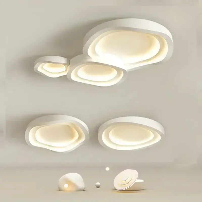 Modern white cloud led ceiling lamps bedroom soft glow light