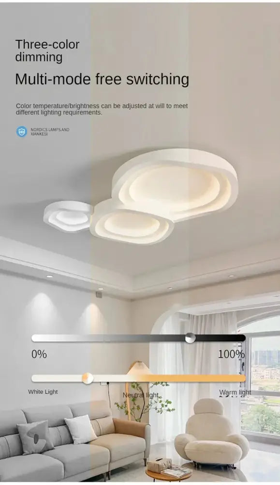Modern white cloud led ceiling lamps bedroom soft glow light