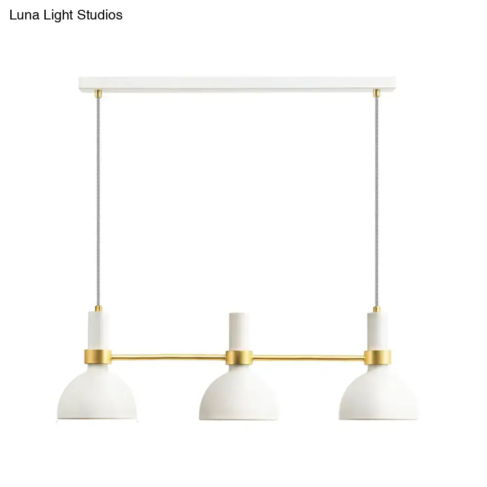Modern white and gold ceramic island pendant light kitchen 3 downlights