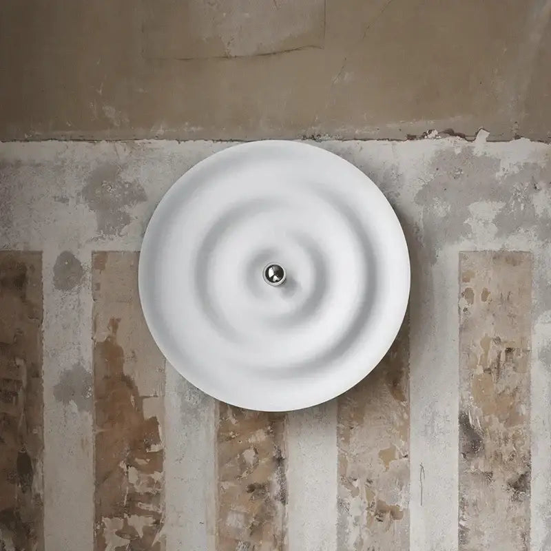 White nordic bauhaus round ceramic wall sconce bedroom light
