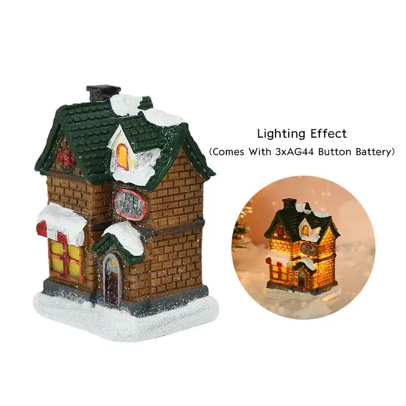 Rustic snow dusted wooden led light house living room decor