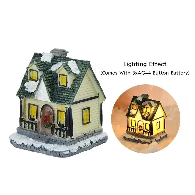 Rustic snow dusted wooden led light house living room decor