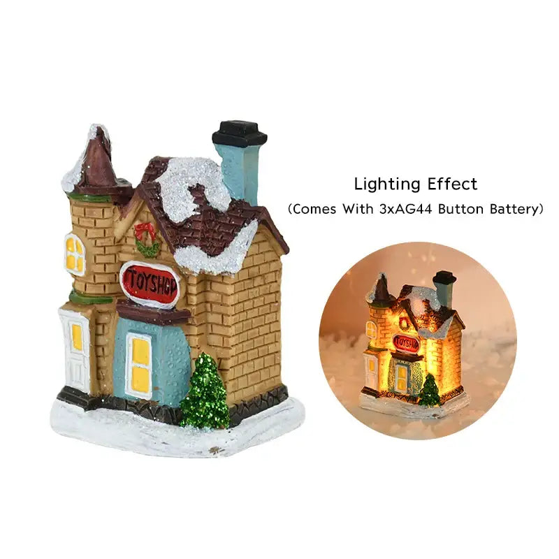 Rustic snow dusted wooden led light house living room decor