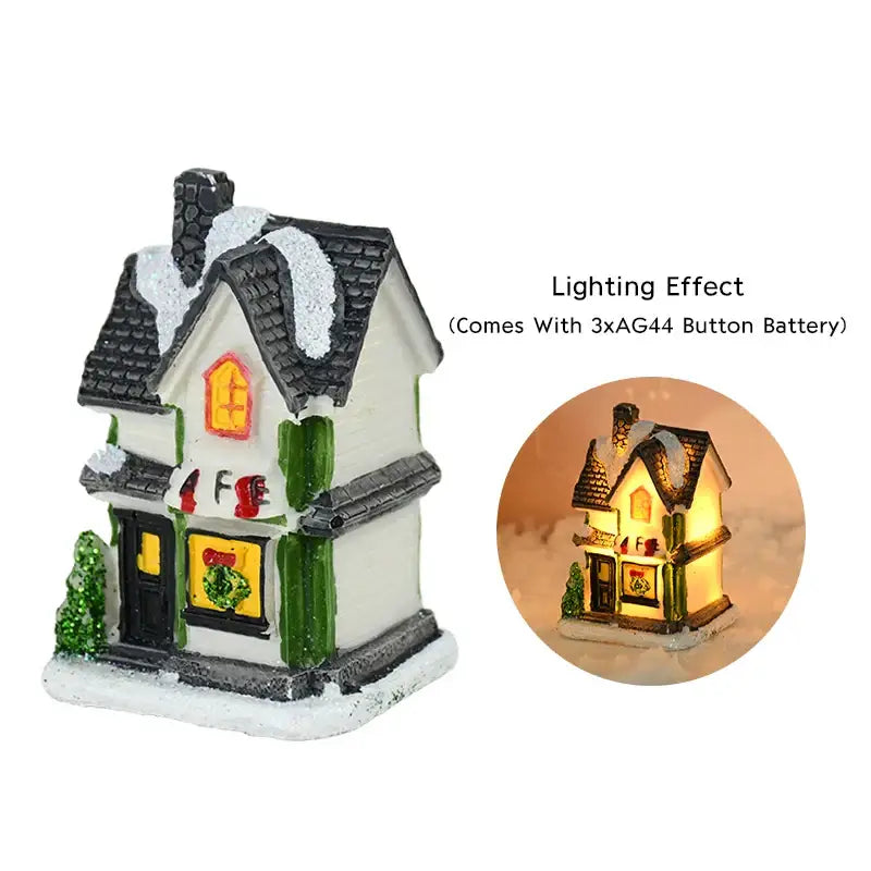 Rustic snow dusted wooden led light house living room decor