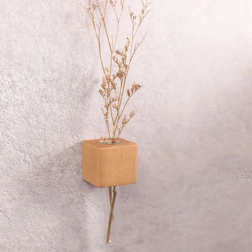 Modern dark wood magnetic test tube vase living room wall decor