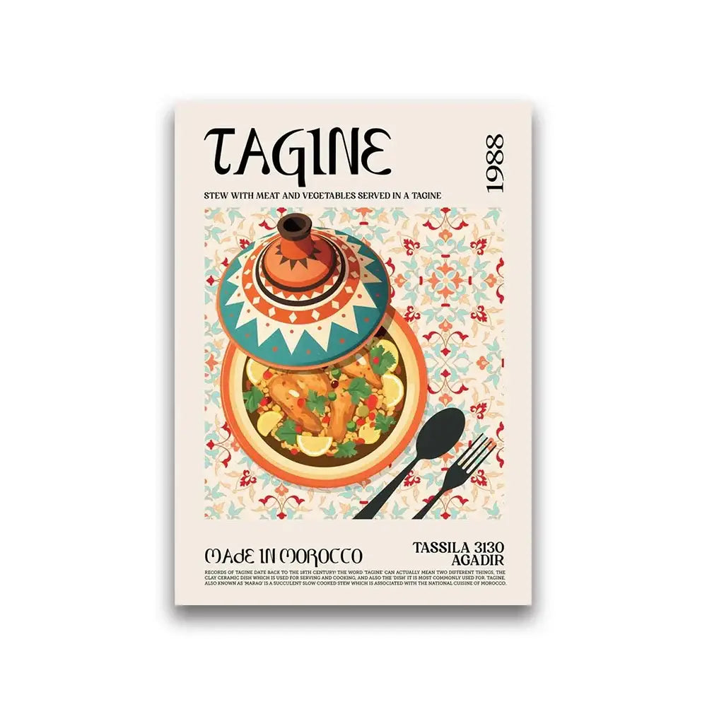 Vintage tapas world cuisine canvas kitchen wall art