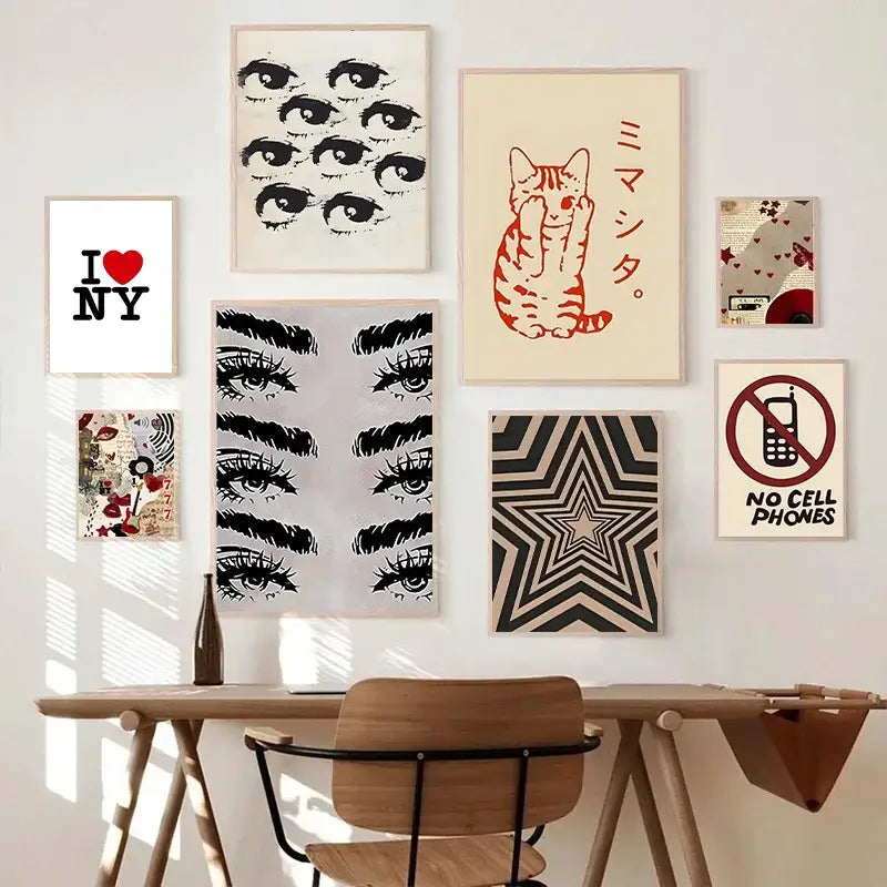 Y2k rock black & silver lana del rey canvas poster bedroom decor